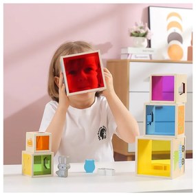 Viga drewniana piramidka układanka klocki sorter montessori