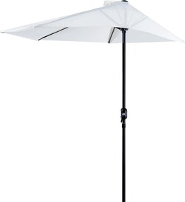 Outsunny Parasol Ogrodowy Półkolisty z Korbką Aluminiowy 293x150cm Kremowo Biały Czarny | Aosom PL