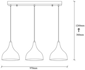 Lampa wisząca Saglam - 3781, miedziany