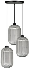 Lampa wisząca z trzema kloszami grafitowa F9-M99