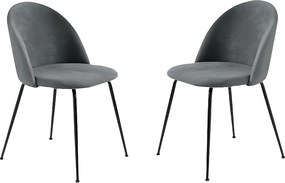 Zestaw 4 nowoczesnych krzeseł do jadalni z tkaniny antracytowej „Prince” z tapicerką cm 50x52 81h