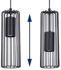 Czarna duża industrialna lampa wisząca nad stół - S777-Kela