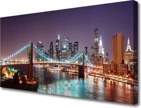 Zdjęcie na płótnie Wieczorne Światła Wielkiego Mostu