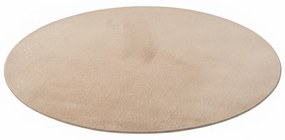Dywan pluszowy Joy beżowy koło 200 cm x 200 cm