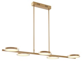 Nowoczesna lampa wisząca z wbudowanym LED-em 3-stopniowy ściemniacz złoty 5-świateł - Vivé Nowoczesny Oswietlenie wewnetrzne