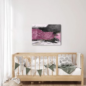Obraz - Różowo - czarna abstrakcja (70x50 cm)