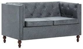 2-osobowa Sofa James 2Q w stylu Chesterfield - szara