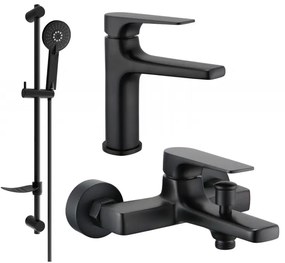 Mexen Lynx DF40 zestaw wannowy, czarny - 745903DF40-70