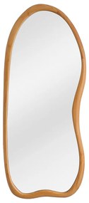 Duże lustro ścienne z organicznego drewna sosnowego- szer. 68 x wys. 178 cm - Naturalny - HARVIL