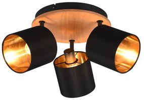 Czarno-naturalna lampa punktowa ø 12 cm Tommy – Trio