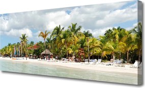 Obraz na płótnie Palmy nad Rajską Plażą