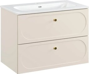 Szafka pod umywalkę DONNA SAND 2S 80cm beż piaskowy z umywalką wpuszczaną FLY COMAD