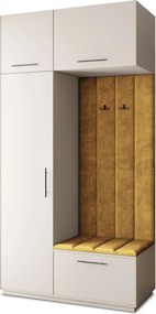 Masseno Garderoba REMA 120/240/60 cm Nowoczesna Szafa do Przedpokoju Kaszmir, MONOLITH 48 (Żółty)