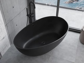 Mexen Parma wanna wolnostojąca z konglomeratu 160 x 95 cm, czarna mat - 57231609570