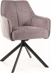 Krzesło tapicerowane NOTTI BREGO szare obracane