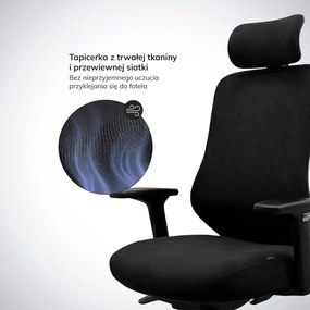 Ergonomiczny fotel biurowy czarny AXIS