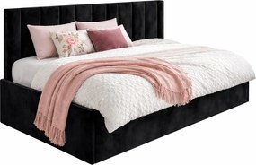 Czarne tapicerowane łóżko leżanka W3-W43