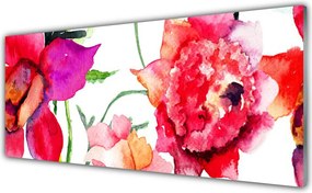 Szkło do Kuchni na Ścianę Artystyczny Portret Kwiatowy