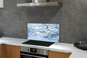 Szklany Panel Plan Miejskich Ulic