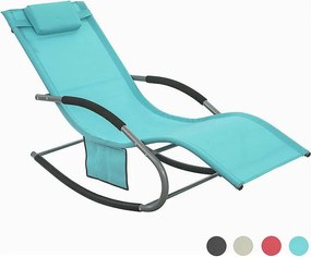 SoBuy Leżak bujany z zagłówkiem OGS28-HB