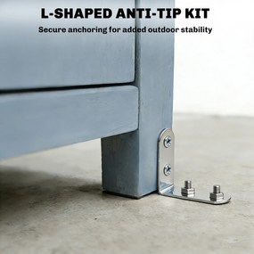 Outsunny Szafka ogrodowa z drewna odporna na warunki atmosferyczne, domek na narzędzia z podwójnymi drzwiami, magnetycznym zamknięciem, na taras, 85 x 54 x 170 cm, szary | Aosom PL