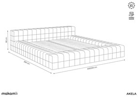 Tapicerowane łóżko dwuosobowe w kolorze terakoty ze stelażem 140x200 cm Akela – Makamii