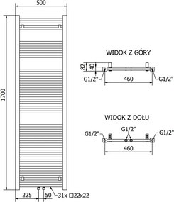 Mexen Pluton grzejnik elektryczny 1700 x 500 mm, 900 W, czarny - W106-1700-500-2900-70