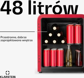 Klarstein PopLife 50cm 48L Lodówka na Napoje Czerwony