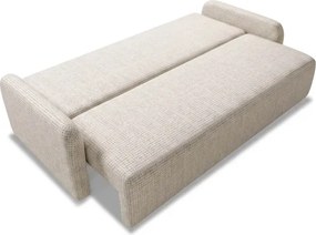 Sofa DUO Rozkładana Dwuosobowa Beżowa Szenil Japandi