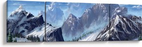 Obraz - Malowane góry (170x50 cm)