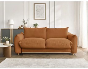 Pomarańczowa rozkładana sofa 214 cm Ernest – Bobochic Paris