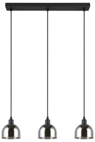 Lampa wisząca w czarno-srebrnym kolorze ze szklanym kloszem Molly – Reality