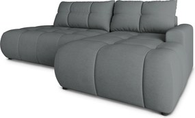 Masseno Narożnik FLUMA z funkcją spania i pojemnikiem na pościel Narozniki L, Rozkładana sofa - Szary, CASTEL 93