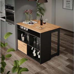 Stół barowy złoty dąb energetyczny 116x37x90.5 dominic