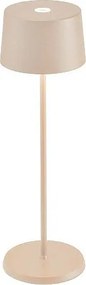 Lampa stołowa LED Zafferano Olivia Pro Sand, ładowalna i ściemnialna - 2200-2700-3000 K, 9 godz. przy pełnej mocy