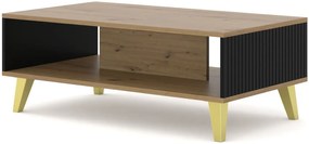 Ława kawowa dąb artisan z czarnymi lamelami - Melis 13X