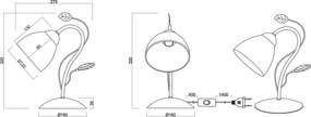 Ozdobna lampa stołowa w stylu glamour Traditio