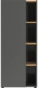 Antracytowy regał w dekorze dębu 61x145x34 cm Adrano – Germania