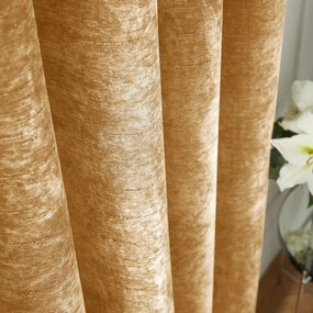 Żółte zasłony termiczne z szenilu zestaw 2 szt. 117x183 cm Selene Luxury Chenille – Hyperion