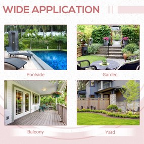 Outsunny Stolik balkonowy z polirattanu, składany, rama ze stali, łatwy w pielęgnacji, 40x40x40 cm, Czarny