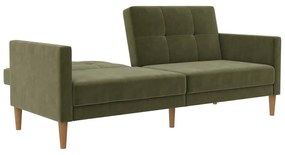 Zielona aksamitna rozkładana sofa 207 cm Lilly – Støraa