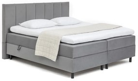 Szare łóżko kontynentalne ze schowkiem 160x200 cm Elva Bold Line – Bonami Selection