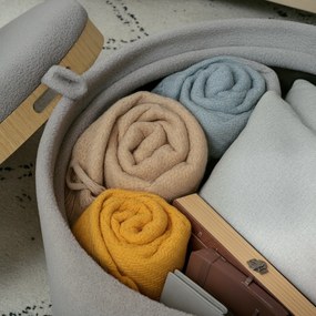 HOMCOM Taboret z Teddyfleece, Ukryty Schowek, Odwracalna Klapka, 56 cm x 56 cm x 42 cm, Szary