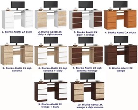 Biurko z szufladami do gabinetu wenge - Abetti 2X