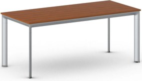 Stół konferencyjny do biura PRIMO INVITATION, 180x80 cm, szaro-srebrna podstawa, czereśnia