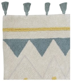 Kremowy bawełniany dywan dziecięcy tkany ręcznie odpowiedni do prania 120x160 cm Azteca Vintage Blue – Lorena Canals
