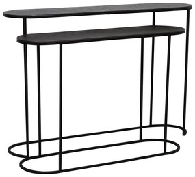 Czarne metalowe konsole zestaw 2 szt. 28x118 cm Bocov – Light &amp; Living