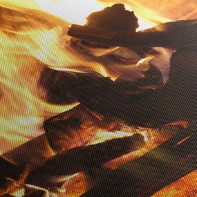 Obraz - Ogień (z zegarem) (90x30 cm)