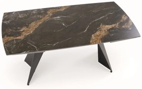 Stół rozkładany ARMANI 165(241)x90 czarny marmur/czarny HALMAR
