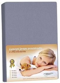 Prześcieradło Bellatex Jersey z elastanemciemnoszare, 180 x 200 cm, 180 x 200 cm